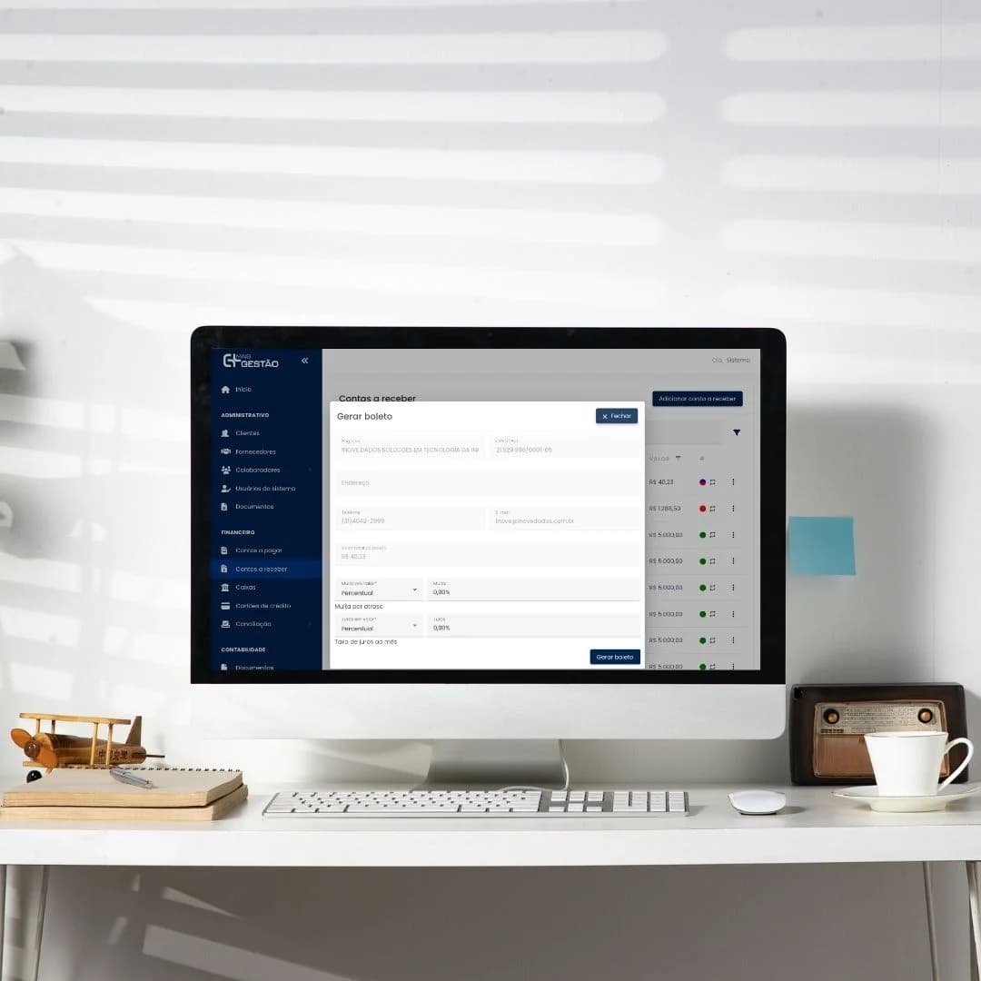 Geração de boleto no Mais Gestão para cobrança automatizada em empresas de TI